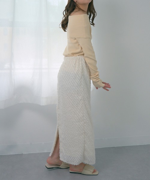 MAGASIN DE MODE Chou Chou(マガジンデモードシュシュ)の「【MAGASIN DE MODE Chou Chou】シアー ミニフリンジジャガード タイトスカート XNN(スカート・レディース・アイボリー/ブルー・FREE)」の16枚目の写真