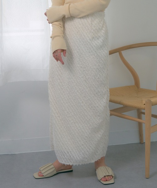 MAGASIN DE MODE Chou Chou(マガジンデモードシュシュ)の「【MAGASIN DE MODE Chou Chou】シアー ミニフリンジジャガード タイトスカート XNN(スカート・レディース・アイボリー/ブルー・FREE)」の10枚目の写真