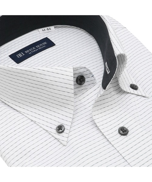 TOKYO SHIRTS（トウキョウシャツ）の「透け防止 形態安定ノーアイロン ボタンダウン 長袖ビジネスワイシャツ（ビジネスシャツ・メンズ・グレー・首回り37cm-裄丈80cm/首回り39cm-裄丈80cm/首回り39cm-裄丈84cm/首回り41cm-裄丈82cm/首回り41cm-裄丈86cm/首回り42cm-裄丈82cm/首回り42cm-裄丈86cm/首回り43cm-裄丈82cm/首回り43cm-裄丈86cm/首回り37cm-裄丈84cm）」の2枚目の写真