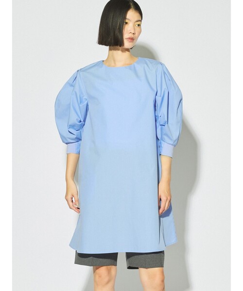 MIDIUMISOLID(ミディウミソリッド)の「MIDIUMISOLID for Ladies バックスリットボリュームスリーブチュニック(シャツ/ブラウス・レディース・ライトブルー/ブラック/オフホワイト・FREE)」の14枚目の写真
