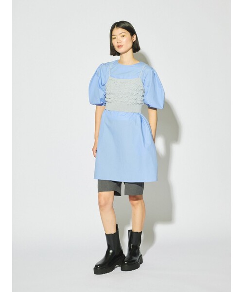 MIDIUMISOLID(ミディウミソリッド)の「MIDIUMISOLID for Ladies バックスリットボリュームスリーブチュニック(シャツ/ブラウス・レディース・ライトブルー/ブラック/オフホワイト・FREE)」の10枚目の写真