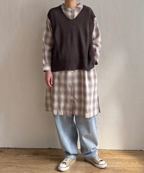 LBC（エルビーシー）の「【sweet web掲載】シャンブレーチェック3WAYワンピース（ワンピース・レディース・グリーン/ブルー/オレンジ・M/L）」の4枚目の写真