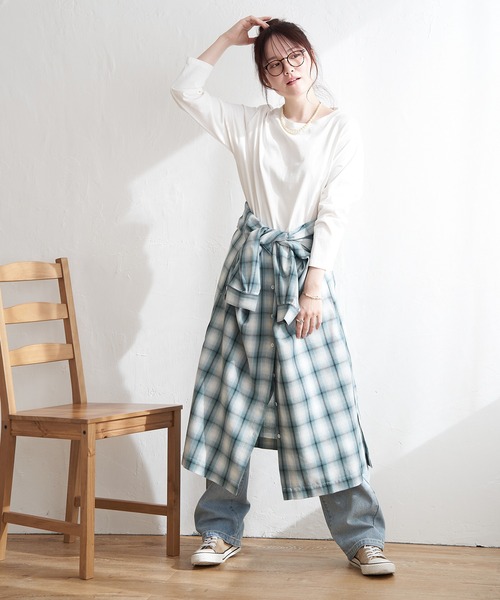 LBC（エルビーシー）の「【sweet web掲載】シャンブレーチェック3WAYワンピース（ワンピース・レディース・グリーン/ブルー/オレンジ・M/L）」の12枚目の写真