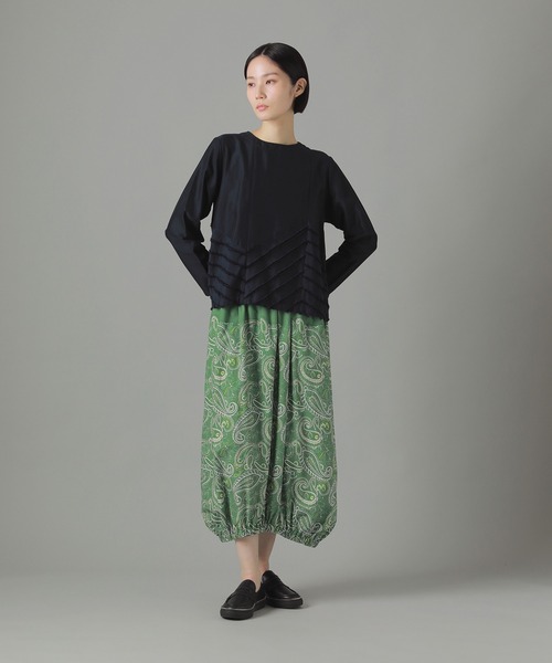 ZUCCa（ズッカ）の「ペイズリープリント / (O)（スカート・レディース・ライトグリーン/ブラック/ネイビー・M size）」の6枚目の写真