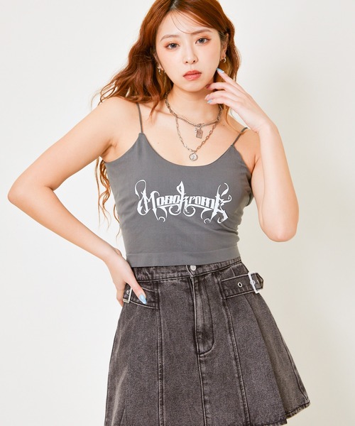 GORGE(ゴージ)の「《モノクロームロゴ×華奢ストラップ》レディース キャミソール タンクトップ風 インナー 春夏秋(その他アンダーウェア/インナー・レディース・ブラウン/グレー/オフホワイト/ブラック・F)」の15枚目の写真
