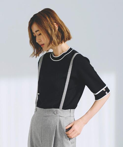 grove（グローブ）の「【ひんやり多機能】やわらかドライタッチワイドスリーブプルオーバー（ニット/セーター・レディース・ホワイト系5/ブラック系4/ライトイエロー系/ネイビー/ホワイト系7/ライトグレー系4・02/03/04/05/01）」の3枚目の写真