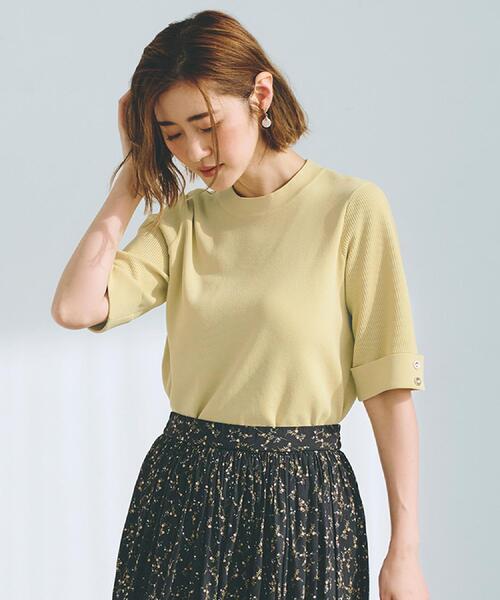 grove（グローブ）の「【ひんやり多機能】やわらかドライタッチワイドスリーブプルオーバー（ニット/セーター・レディース・ホワイト系5/ブラック系4/ライトイエロー系/ネイビー/ホワイト系7/ライトグレー系4・02/03/04/05/01）」の6枚目の写真