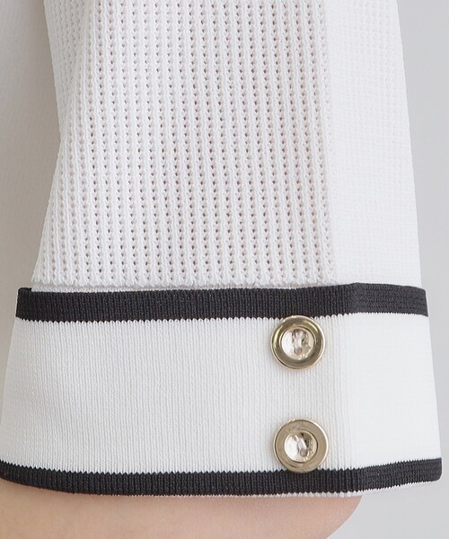 grove（グローブ）の「【ひんやり多機能】やわらかドライタッチワイドスリーブプルオーバー（ニット/セーター・レディース・ホワイト系5/ブラック系4/ライトイエロー系/ネイビー/ホワイト系7/ライトグレー系4・02/03/04/05/01）」の11枚目の写真