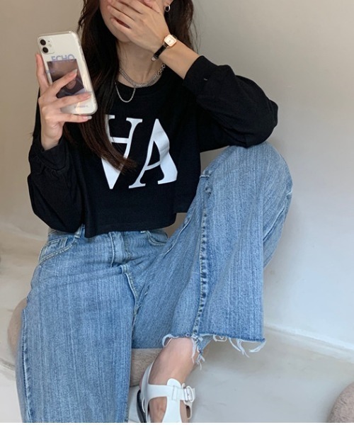 gossip！ロサンゼルス（ゴシップロサンゼルス）の「プリントカットソー（Tシャツ/カットソー・レディース・ホワイト/ブラック/グレー・FREE）」の14枚目の写真