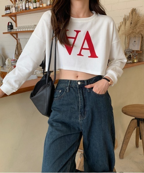 gossip！ロサンゼルス（ゴシップロサンゼルス）の「プリントカットソー（Tシャツ/カットソー・レディース・ホワイト/ブラック/グレー・FREE）」の4枚目の写真
