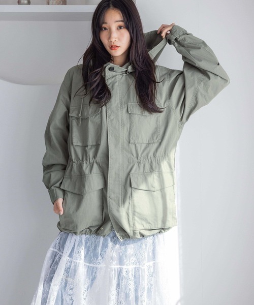 LOWRYS FARM(ローリーズファーム)の「ポケットブルゾン 290376(ブルゾン・レディース・グリーン/アイボリー/ブラック・FREE)」の6枚目の写真