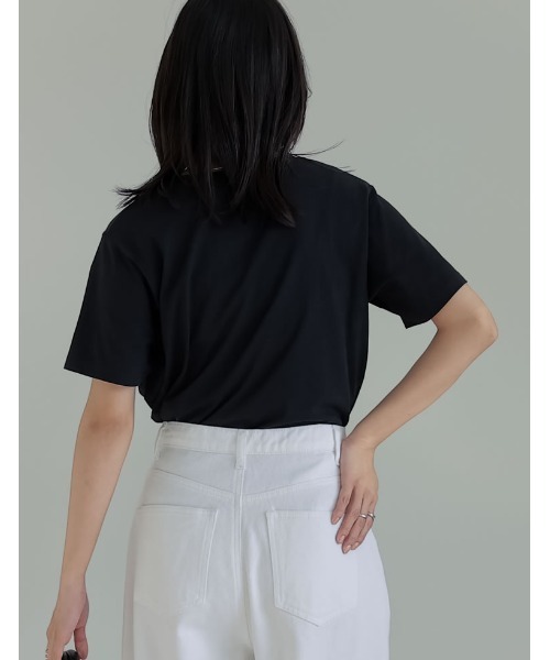 Re:EDIT（リエディ）の「[2025 SUMMER COLLECTION][UVカット][接触冷感][紫外線対策]MON CHERIロゴTシャツ（Tシャツ/カットソー・レディース・ホワイト×レッド/ホワイト×ブラック/ホワイト×シルバー/ブラック×ホワイト・MEDIUM/LARGE）」の22枚目の写真
