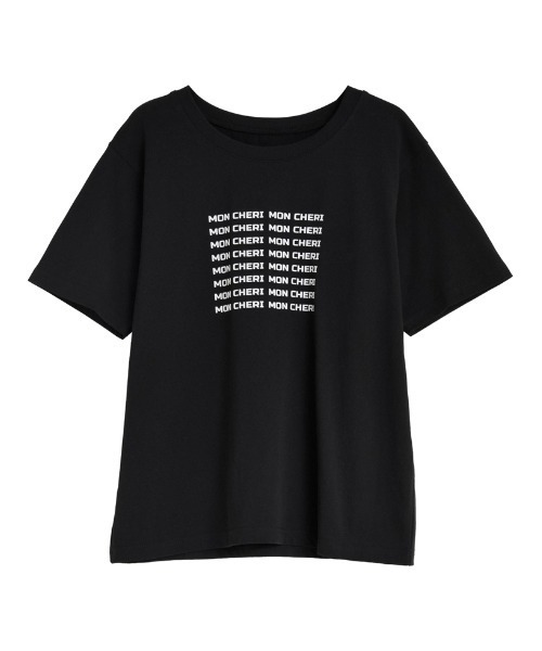 Re:EDIT（リエディ）の「[2025 SUMMER COLLECTION][UVカット][接触冷感][紫外線対策]MON CHERIロゴTシャツ（Tシャツ/カットソー・レディース・ホワイト×レッド/ホワイト×ブラック/ホワイト×シルバー/ブラック×ホワイト・MEDIUM/LARGE）」の17枚目の写真