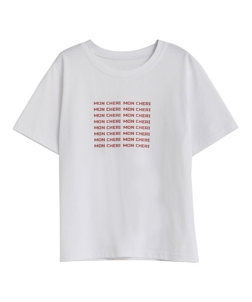 Re:EDIT（リエディ）の「[2025 SUMMER COLLECTION][UVカット][接触冷感][紫外線対策]MON CHERIロゴTシャツ（Tシャツ/カットソー・レディース・ホワイト×レッド/ホワイト×ブラック/ホワイト×シルバー/ブラック×ホワイト・MEDIUM/LARGE）」の16枚目の写真