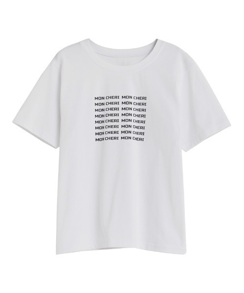 Re:EDIT（リエディ）の「[2025 SUMMER COLLECTION][UVカット][接触冷感][紫外線対策]MON CHERIロゴTシャツ（Tシャツ/カットソー・レディース・ホワイト×レッド/ホワイト×ブラック/ホワイト×シルバー/ブラック×ホワイト・MEDIUM/LARGE）」の15枚目の写真