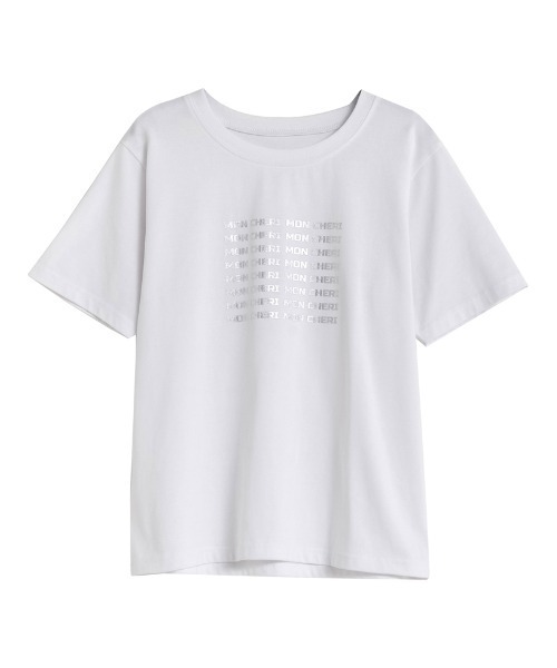 Re:EDIT（リエディ）の「[2025 SUMMER COLLECTION][UVカット][接触冷感][紫外線対策]MON CHERIロゴTシャツ（Tシャツ/カットソー・レディース・ホワイト×レッド/ホワイト×ブラック/ホワイト×シルバー/ブラック×ホワイト・MEDIUM/LARGE）」の14枚目の写真
