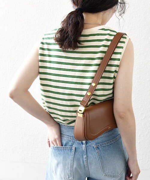 SHIPS any（シップス エニィ）の「SHIPS any:〈洗濯機可能〉パイル ボーダー ノースリーブ TEE（タンクトップ・レディース・ブルー/グリーン/イエロー・ONE SIZE）」の2枚目の写真