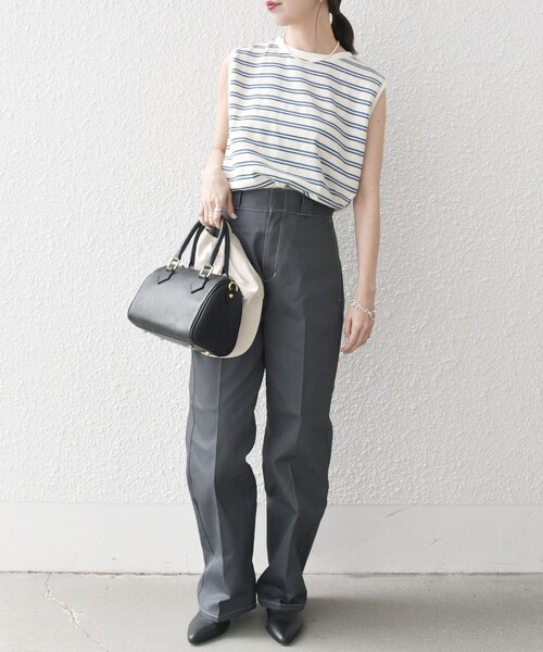 SHIPS any（シップス エニィ）の「SHIPS any:〈洗濯機可能〉パイル ボーダー ノースリーブ TEE（タンクトップ・レディース・ブルー/グリーン/イエロー・ONE SIZE）」の21枚目の写真