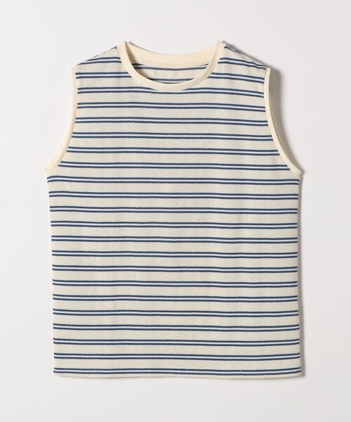 SHIPS any:〈洗濯機可能〉パイル ボーダー ノースリーブ TEE