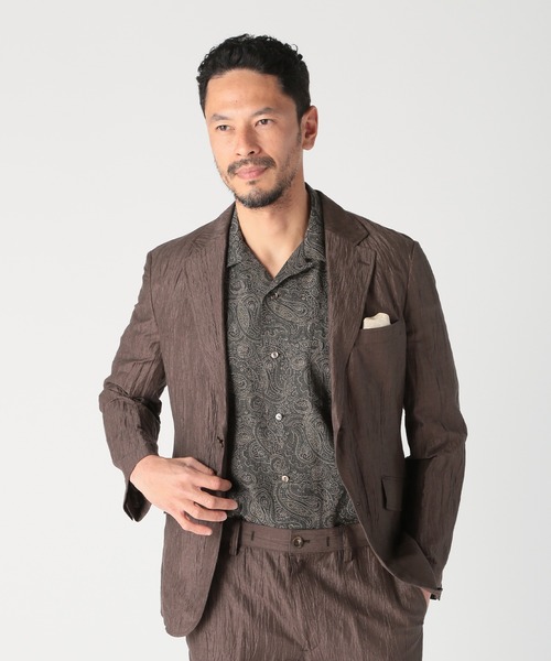 MEN'S BIGI（メンズビギ）の「ジャガードオープンカラーシャツ（シャツ/ブラウス・メンズ・カーキ/ライトグレー・02/03）」の7枚目の写真