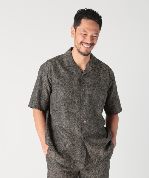 MEN'S BIGI（メンズビギ）の「ジャガードオープンカラーシャツ（シャツ/ブラウス・メンズ・カーキ/ライトグレー・02/03）」の3枚目の写真