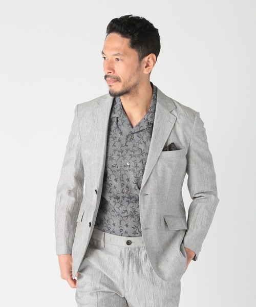 MEN'S BIGI（メンズビギ）の「ジャガードオープンカラーシャツ（シャツ/ブラウス・メンズ・カーキ/ライトグレー・02/03）」の8枚目の写真