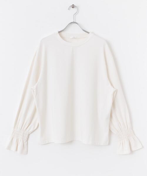 ITEMS URBANRESEARCH（アイテムズ アーバンリサーチ）の「フハクライクソデギャザープルオーバー（Tシャツ/カットソー・レディース・オフホワイト/ブラック/ストライプ・FREE）」の14枚目の写真