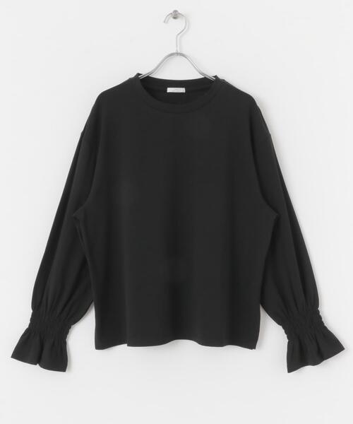 ITEMS URBANRESEARCH（アイテムズ アーバンリサーチ）の「フハクライクソデギャザープルオーバー（Tシャツ/カットソー・レディース・オフホワイト/ブラック/ストライプ・FREE）」の5枚目の写真