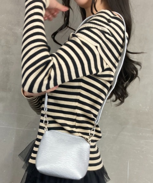 tolene(トレネ)の「ポーチ付き 2way ショルダーバッグ ハンドバッグ(ショルダーバッグ・レディース・ホワイト/ブラック/シルバー・ONE SIZE)」の10枚目の写真