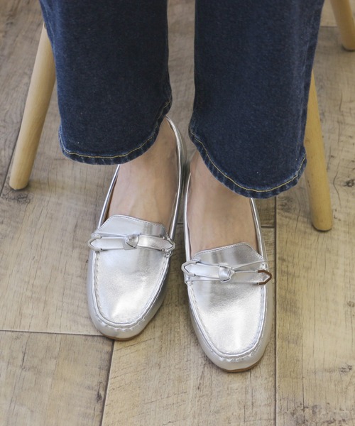 Fin(フィン)の「リボンモカシン【低反発スポンジ入り】(モカシン/デッキシューズ・レディース・ブラック/ベージュ/シルバー/アイボリー・22.5cm/23cm/23.5cm/24cm/24.5cm)」の19枚目の写真