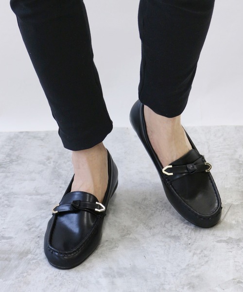 Fin(フィン)の「リボンモカシン【低反発スポンジ入り】(モカシン/デッキシューズ・レディース・ブラック/ベージュ/シルバー/アイボリー・22.5cm/23cm/23.5cm/24cm/24.5cm)」の14枚目の写真