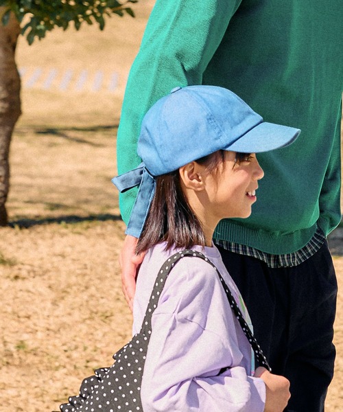 FOUND GOOD（ファウンドグッド）の「G/デニムリボンキャップ（キャップ・キッズ・ネイビー/ブルー系5・FREE）」の4枚目の写真