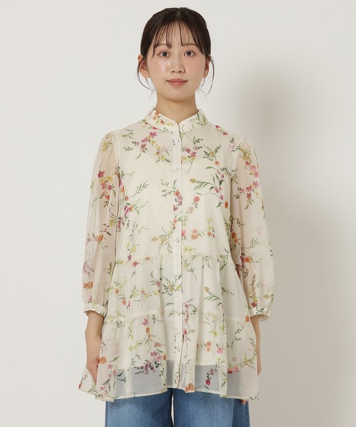 Rose Tiara(ローズティアラ)の「ボタニカルフラワーティアードブラウス(シャツ/ブラウス・レディース・ベージュ/ブラック・46/38/42)」の15枚目の写真