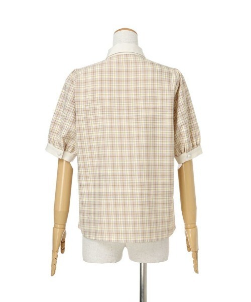 F i.n.t（フィント）の「マーガレット刺繍タイ付きチェックシャツ/ fint　フィント（シャツ/ブラウス・レディース・ネイビー×ホワイト/ベージュ・FREE）」の11枚目の写真