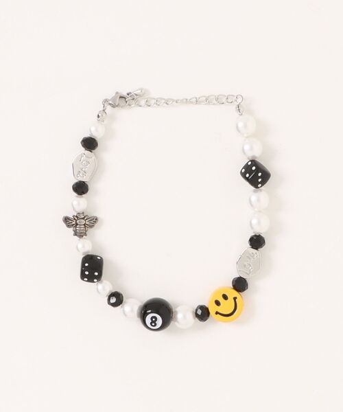 SMILEY FACE(スマイリーフェイス)の「SMILEY FACE(スマイリーフェイス)ハンドメイド シルバー×スマイルビーズブレスレット メンズ レディース ユニセックス(ブレスレット・メンズ・ブラック系その他/ブルー系その他/レッド系その他・FREE)」の8枚目の写真