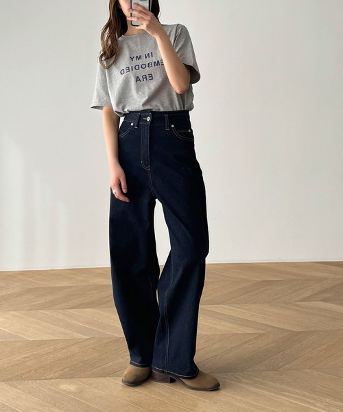 CANAL JEAN(キャナルジーン)の「ハイウエストワイドカーブデニム(デニムパンツ・レディース・ネイビー・マルチサイズ)」の15枚目の写真