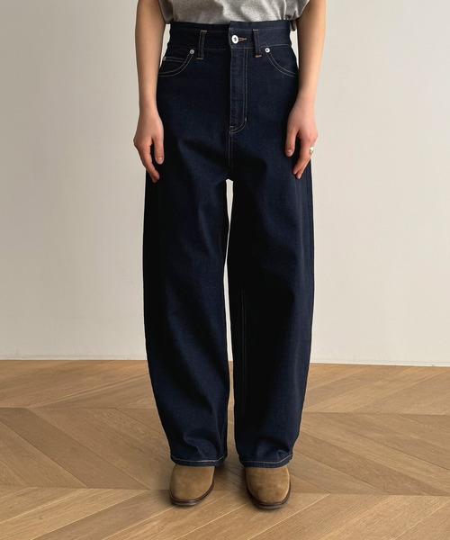 CANAL JEAN(キャナルジーン)の「ハイウエストワイドカーブデニム(デニムパンツ・レディース・ネイビー・マルチサイズ)」の13枚目の写真