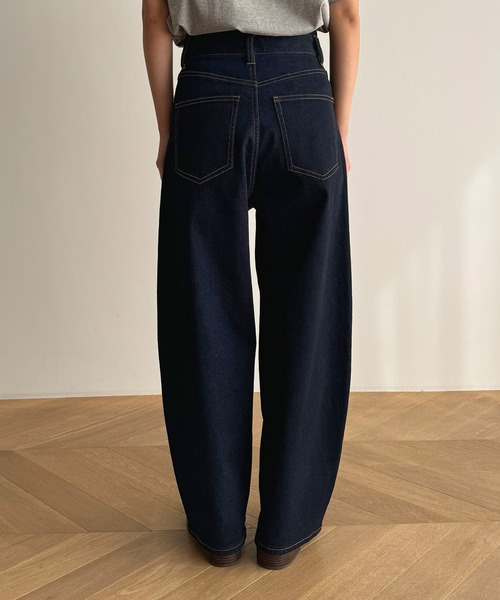 CANAL JEAN(キャナルジーン)の「ハイウエストワイドカーブデニム(デニムパンツ・レディース・ネイビー・マルチサイズ)」の18枚目の写真