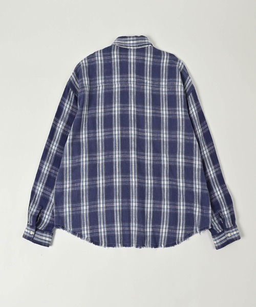 ADAM PATEK(アダムパテック)の「【ADAMPATEK/アダムパテック】check looose shirt(チェックルーズシャツ)(シャツ/ブラウス・レディース・ブルー/オレンジ・2/1)」の3枚目の写真