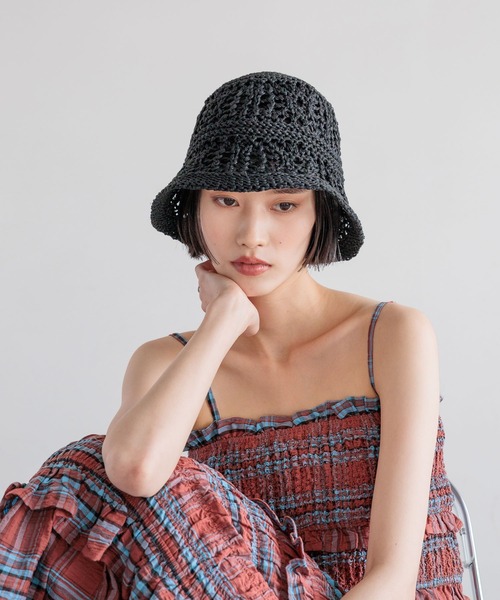 LOWRYS FARM（ローリーズファーム）の「クロシェサーモＨＡＴ　 260061（ハット・レディース・ホワイト/ブラック/ブルー・FREE）」の19枚目の写真