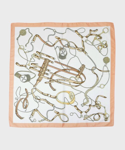 UNTITLED（アンタイトル）の「【手洗い／58cm正方形】チェーンベルトスカーフ（バンダナ/スカーフ・レディース・サックスブルー系4/オレンジ系4・99）」の3枚目の写真