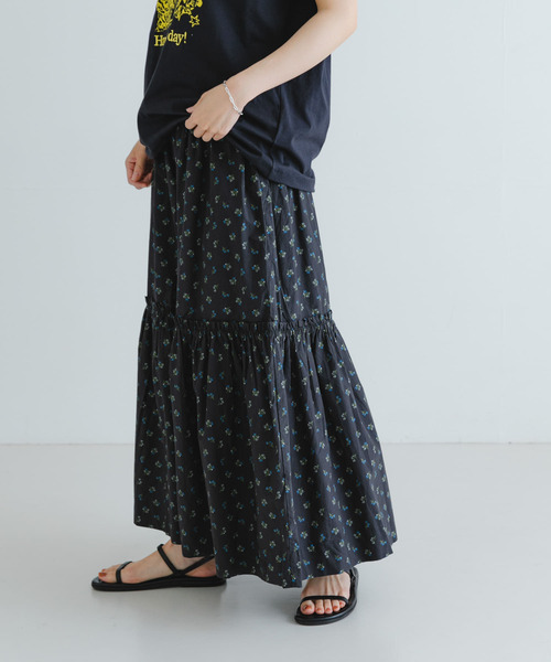 GANNI（ガニー）の「GANNI　Printed Cotton Smock Skirt（スカート・レディース・ブラック系その他・36）」の7枚目の写真