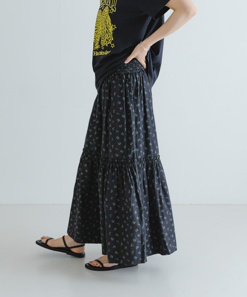 GANNI（ガニー）の「GANNI　Printed Cotton Smock Skirt（スカート・レディース・ブラック系その他・36）」の4枚目の写真