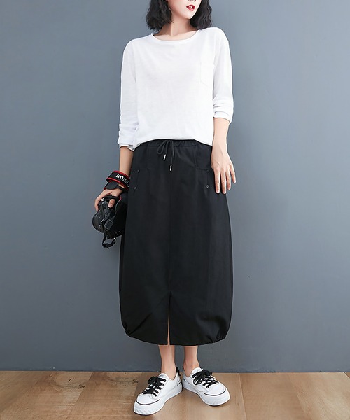 blackdia ocean(ブラックダイヤオーシャン)の「blackdia ocean ミディアム丈コクーンスカート(スカート・レディース・ブラック・MEDIUM/LARGE)」の7枚目の写真