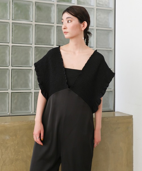 select MOCA（セレクトモカ）の「【オケージョン/結婚式】シャーリングデザインオールインワン（パンツドレス・レディース・ネイビー/ブラック・FREE）」の13枚目の写真