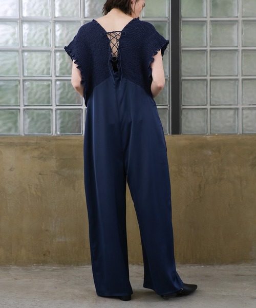 オケージョン、結婚式、オールインワン ガール GIRL セーラーカラー フラワーレース オールインワン