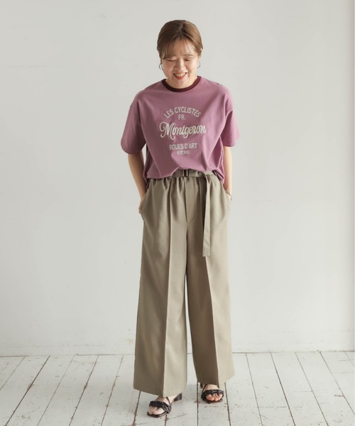 NOMBRE IMPAIR(ノンブルアンペール)の「チェーンロゴ刺繍PT 半袖TEE(Tシャツ/カットソー・レディース・キナリ/ブルー/パープル・FREE)」の12枚目の写真