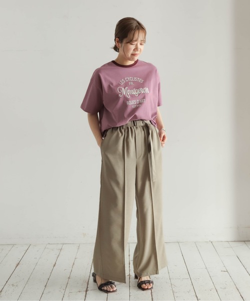 NOMBRE IMPAIR(ノンブルアンペール)の「チェーンロゴ刺繍PT 半袖TEE(Tシャツ/カットソー・レディース・キナリ/ブルー/パープル・FREE)」の17枚目の写真