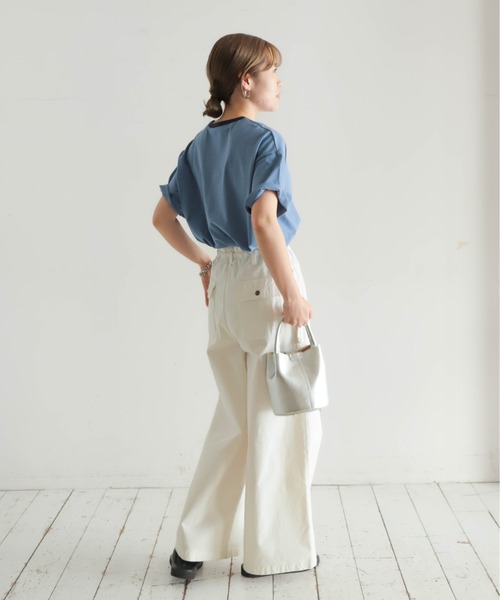 NOMBRE IMPAIR(ノンブルアンペール)の「チェーンロゴ刺繍PT 半袖TEE(Tシャツ/カットソー・レディース・キナリ/ブルー/パープル・FREE)」の22枚目の写真