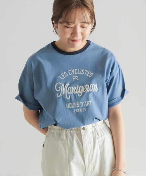 NOMBRE IMPAIR(ノンブルアンペール)の「チェーンロゴ刺繍PT 半袖TEE(Tシャツ/カットソー・レディース・キナリ/ブルー/パープル・FREE)」の20枚目の写真